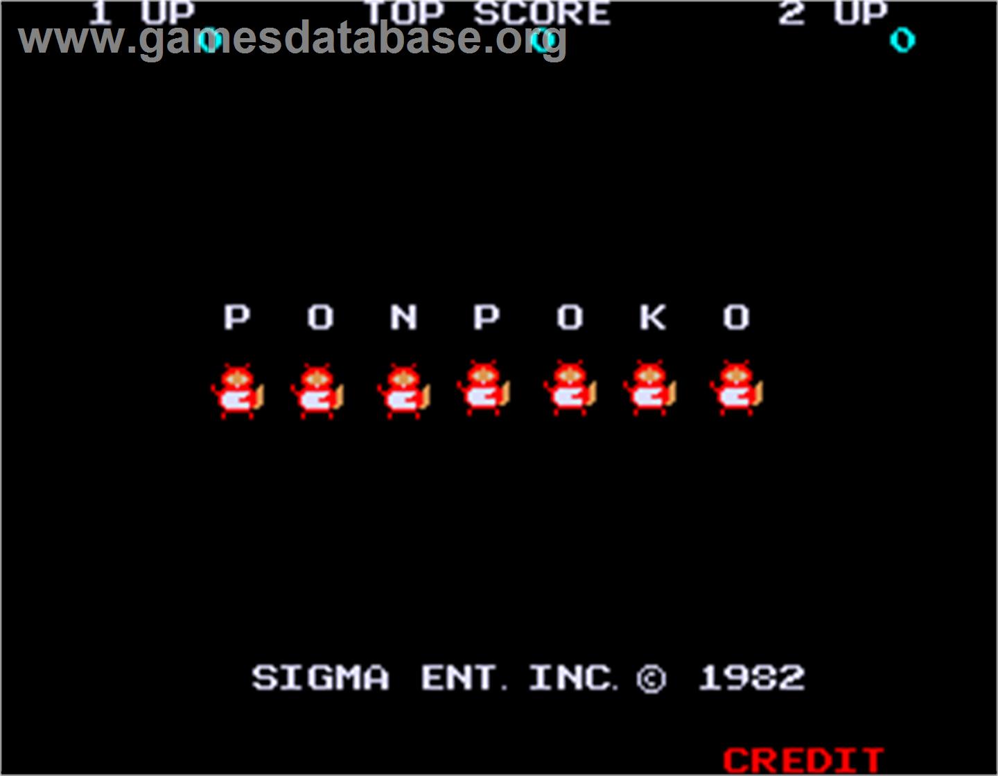 Ponpoko - Arcade - Artwork - Title Screen