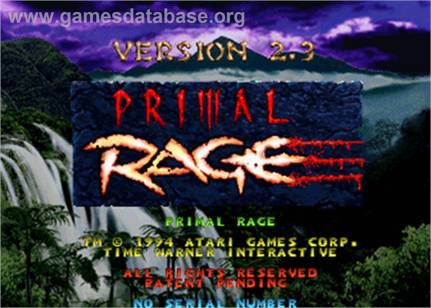 Primal Rage - Arcade - Artwork - Title Screen