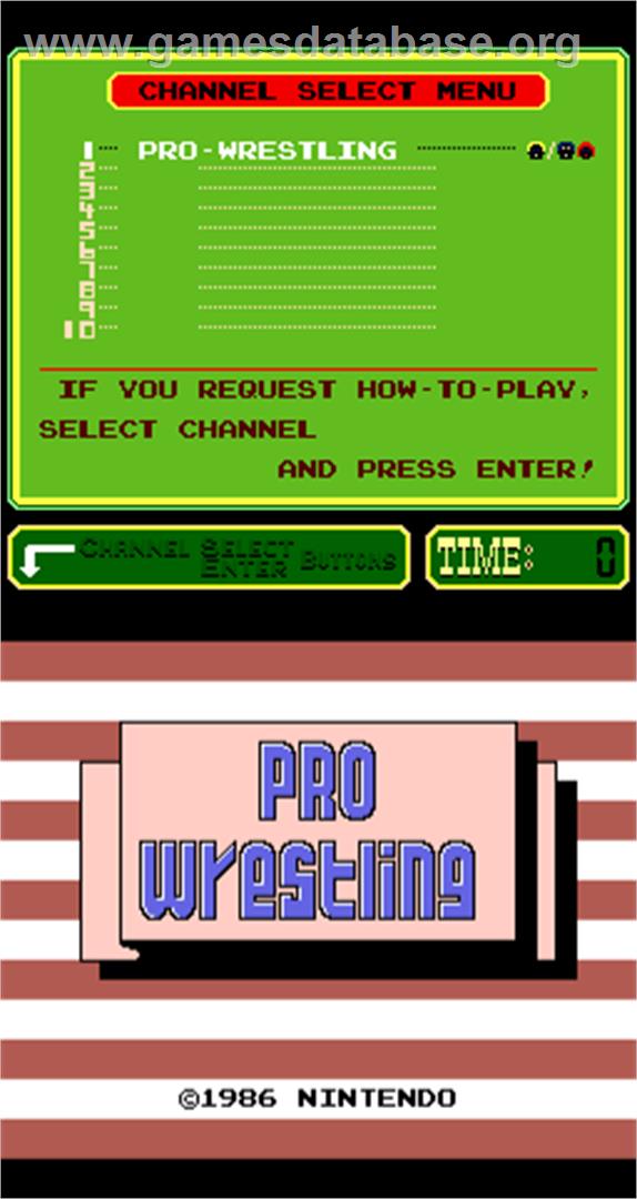 Pro Wrestling - Arcade - Artwork - Title Screen