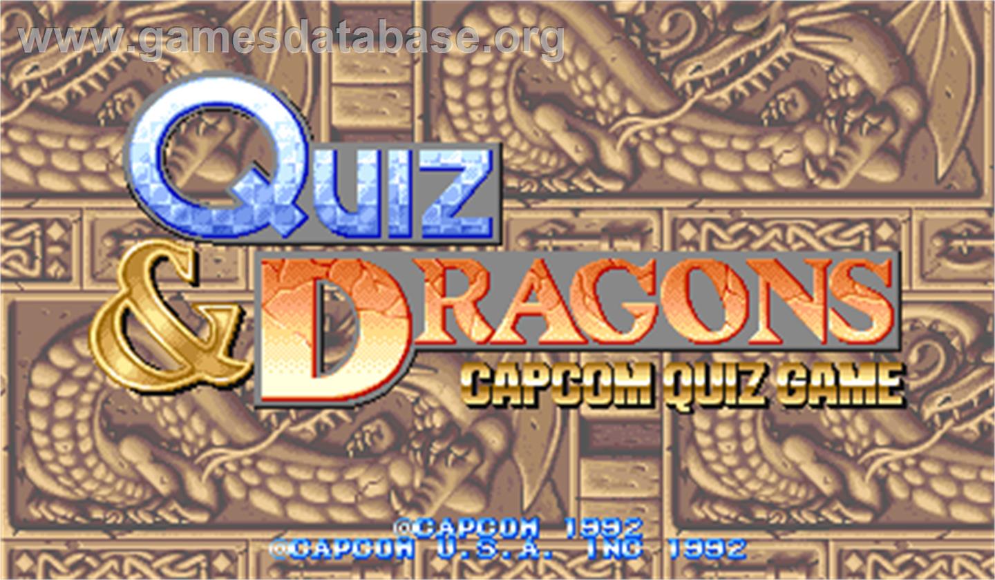 Quiz & Dragons: Capcom Quiz Game - Arcade - Artwork - Title Screen