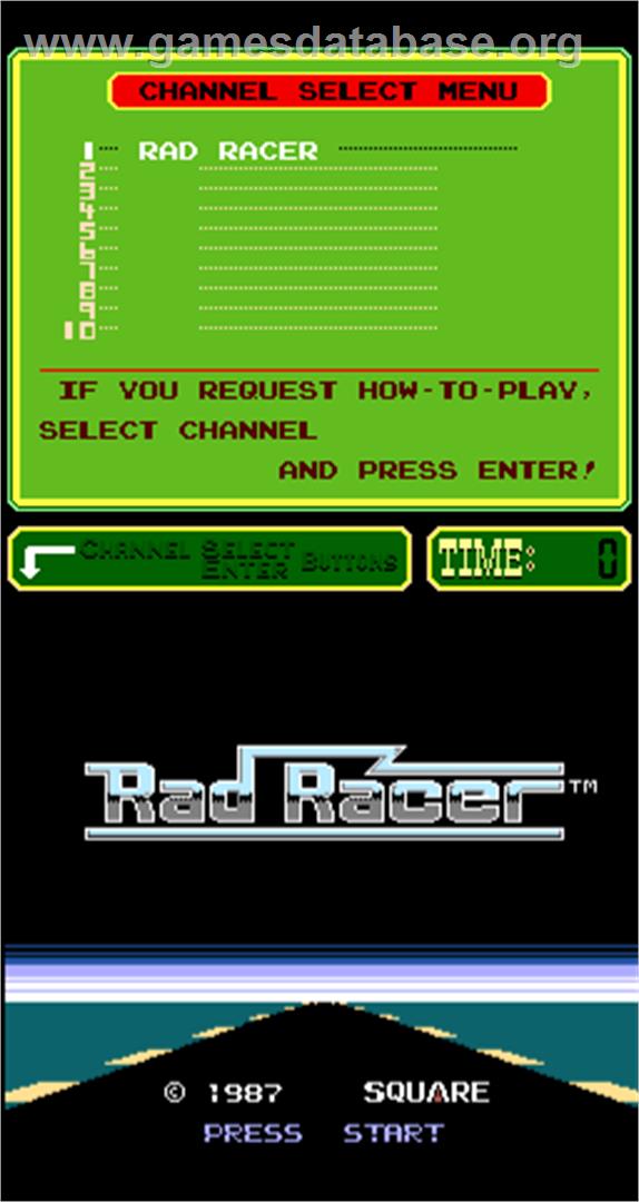 Rad Racer - Arcade - Artwork - Title Screen