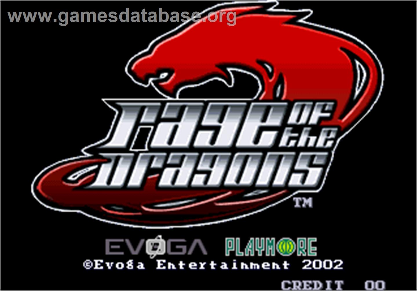 Rage of the Dragons - Arcade - Artwork - Title Screen