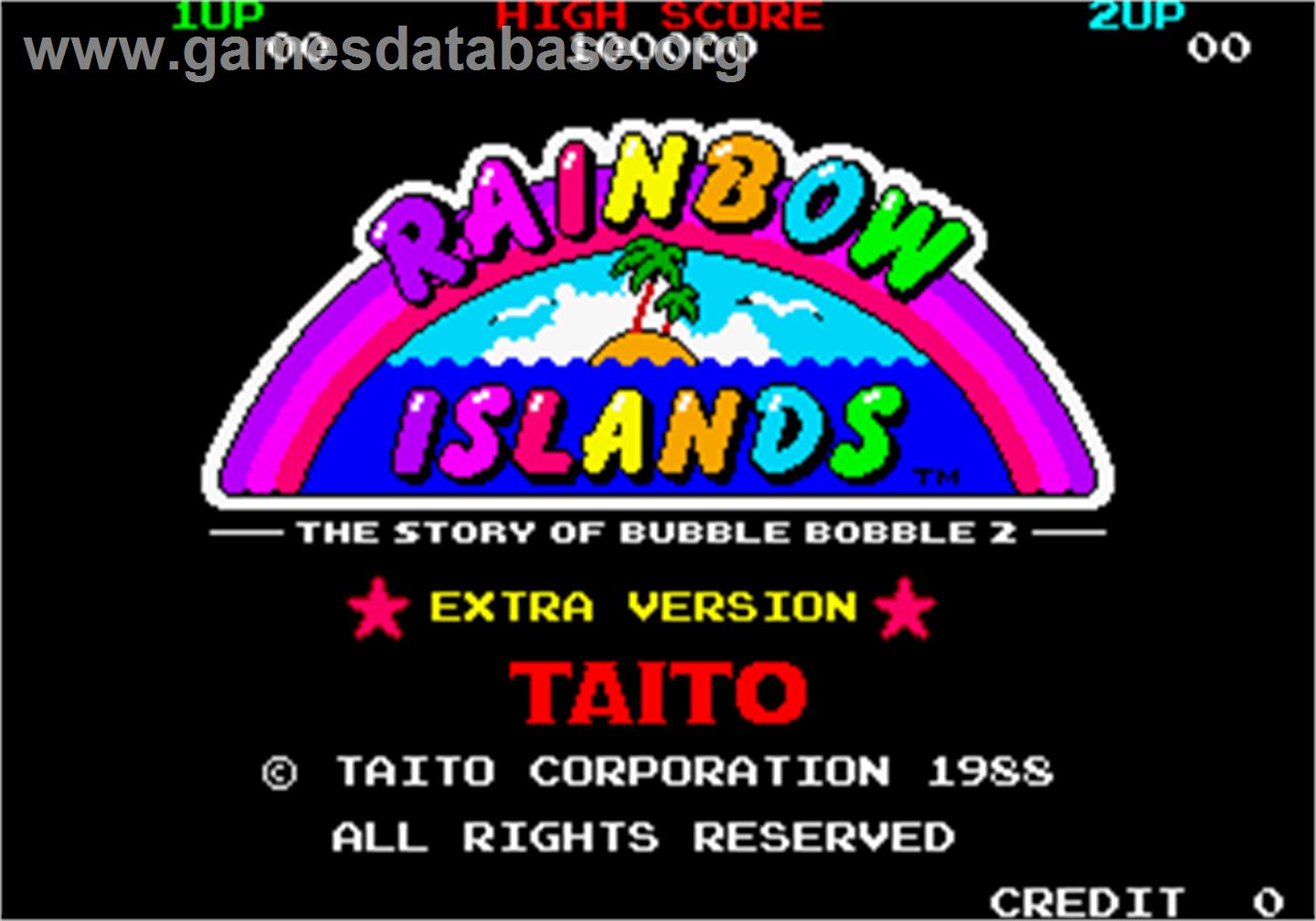 Rainbow Islands - Extra Version - Arcade - Artwork - Title Screen