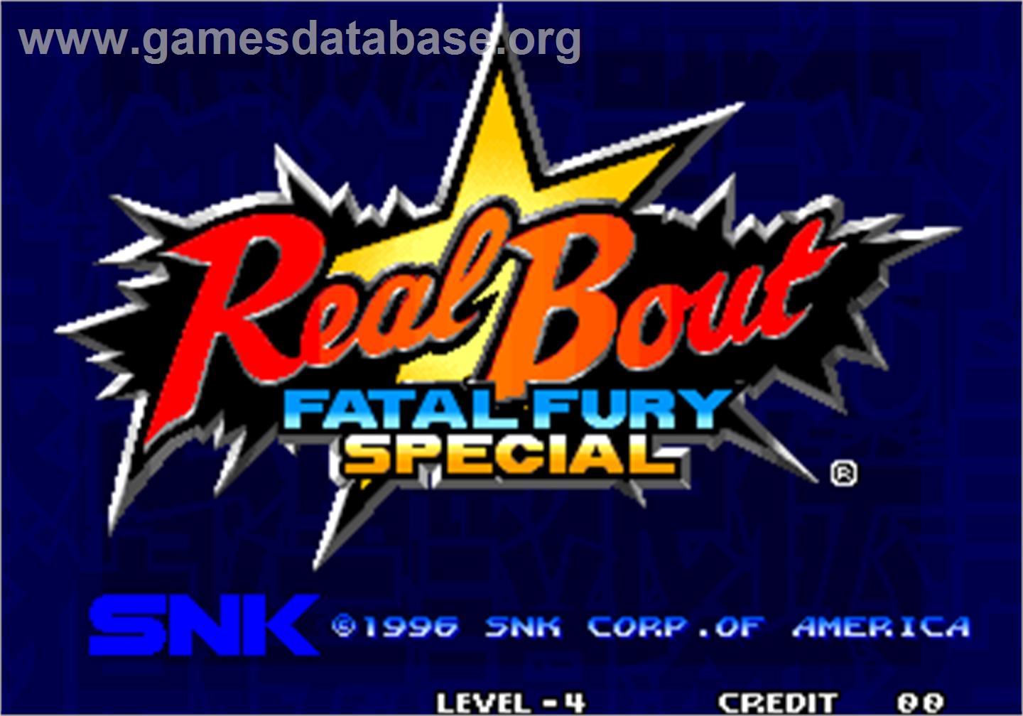 Real Bout Fatal Fury Special / Real Bout Garou Densetsu Special - Arcade - Artwork - Title Screen