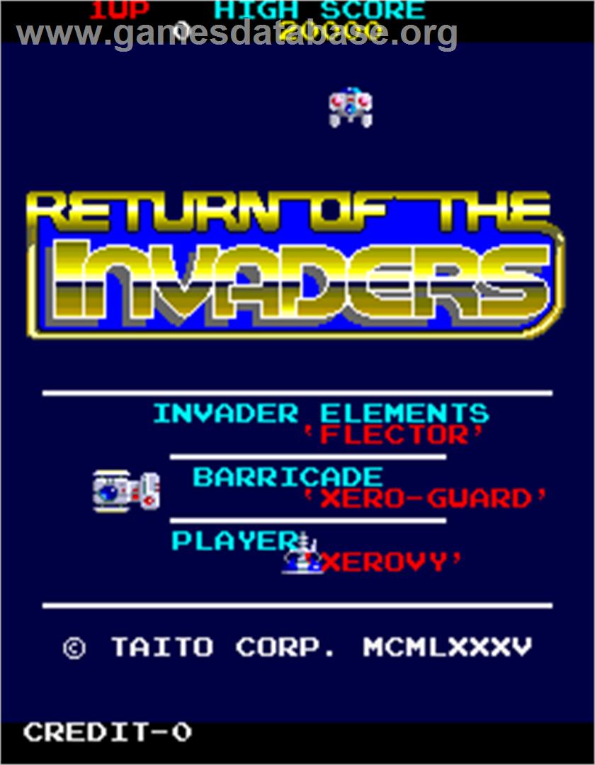 Return of the Invaders - Arcade - Artwork - Title Screen