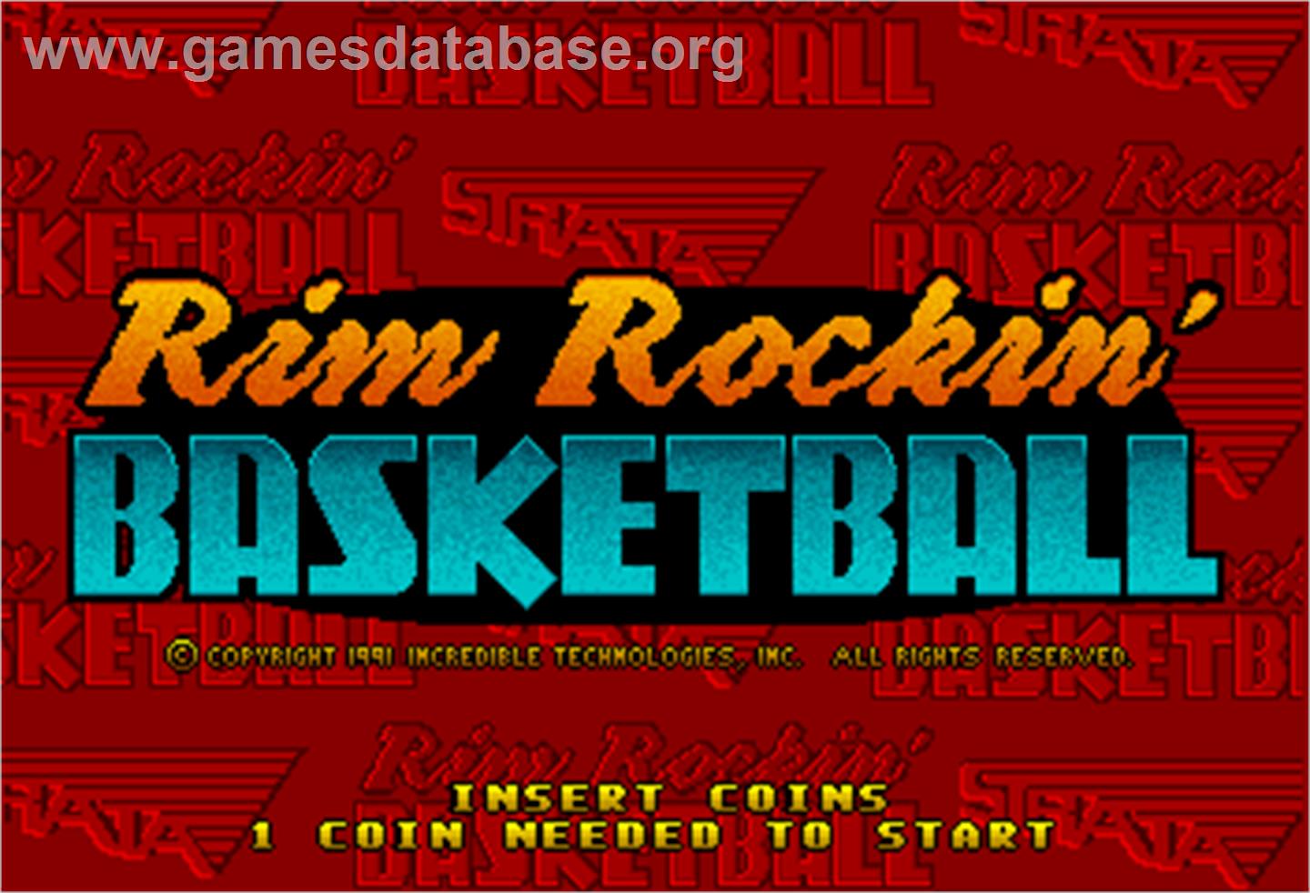 Rim Rockin' Basketball - Arcade - Artwork - Title Screen