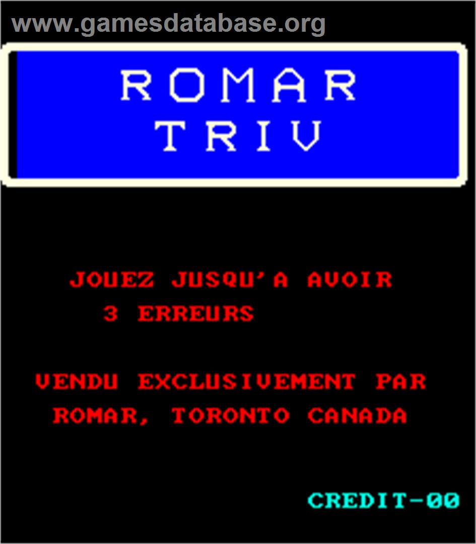 Romar Triv - Arcade - Artwork - Title Screen