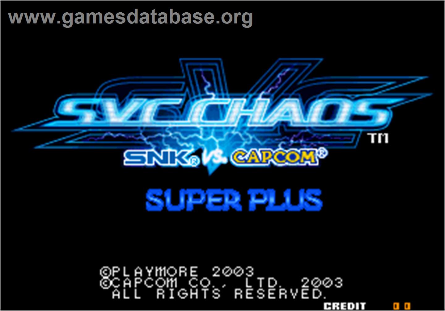 SNK vs. Capcom - SVC Chaos Super Plus - Arcade - Artwork - Title Screen