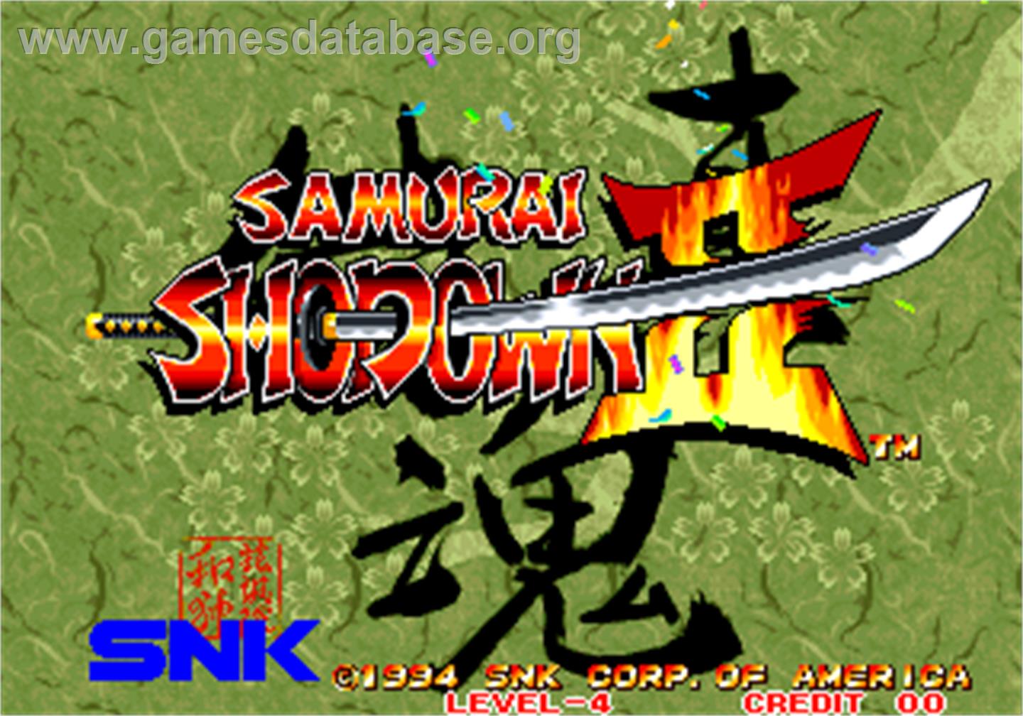Samurai Shodown II / Shin Samurai Spirits - Haohmaru jigokuhen - Arcade - Artwork - Title Screen