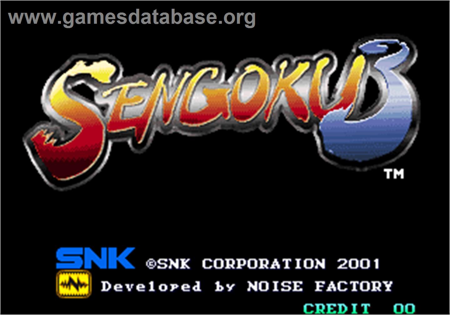 Sengoku 3 / Sengoku Densho 2001 - Arcade - Artwork - Title Screen