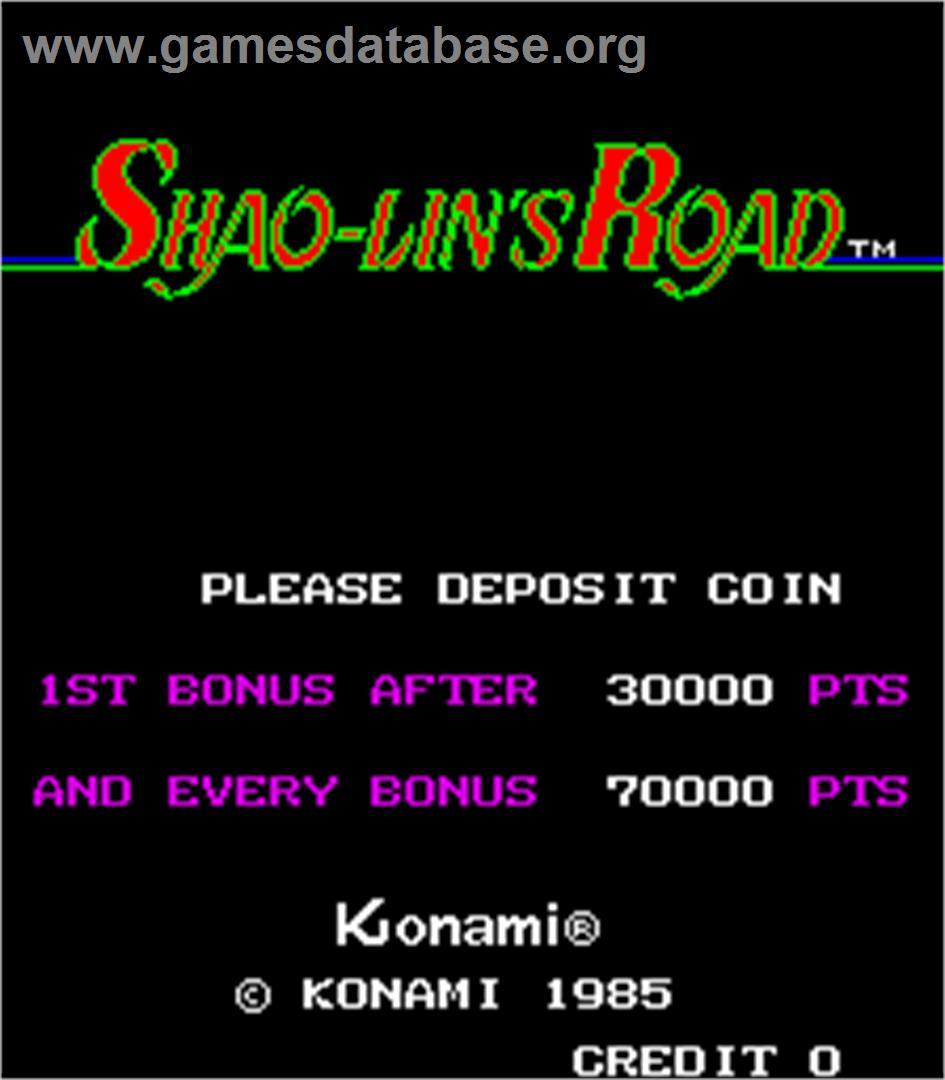 Shao-lin's Road - Arcade - Artwork - Title Screen