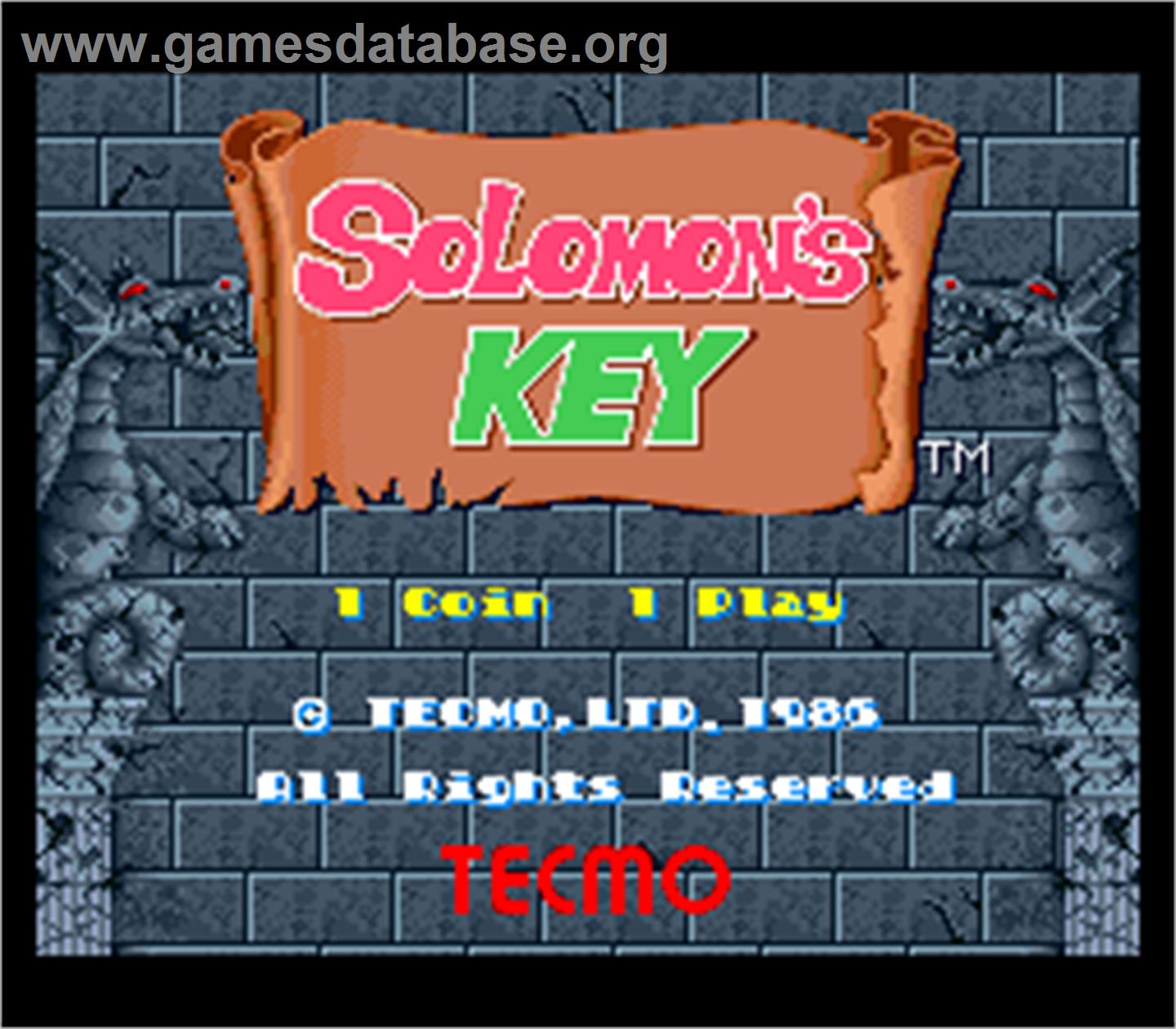 Solomon's Key - Arcade - Artwork - Title Screen
