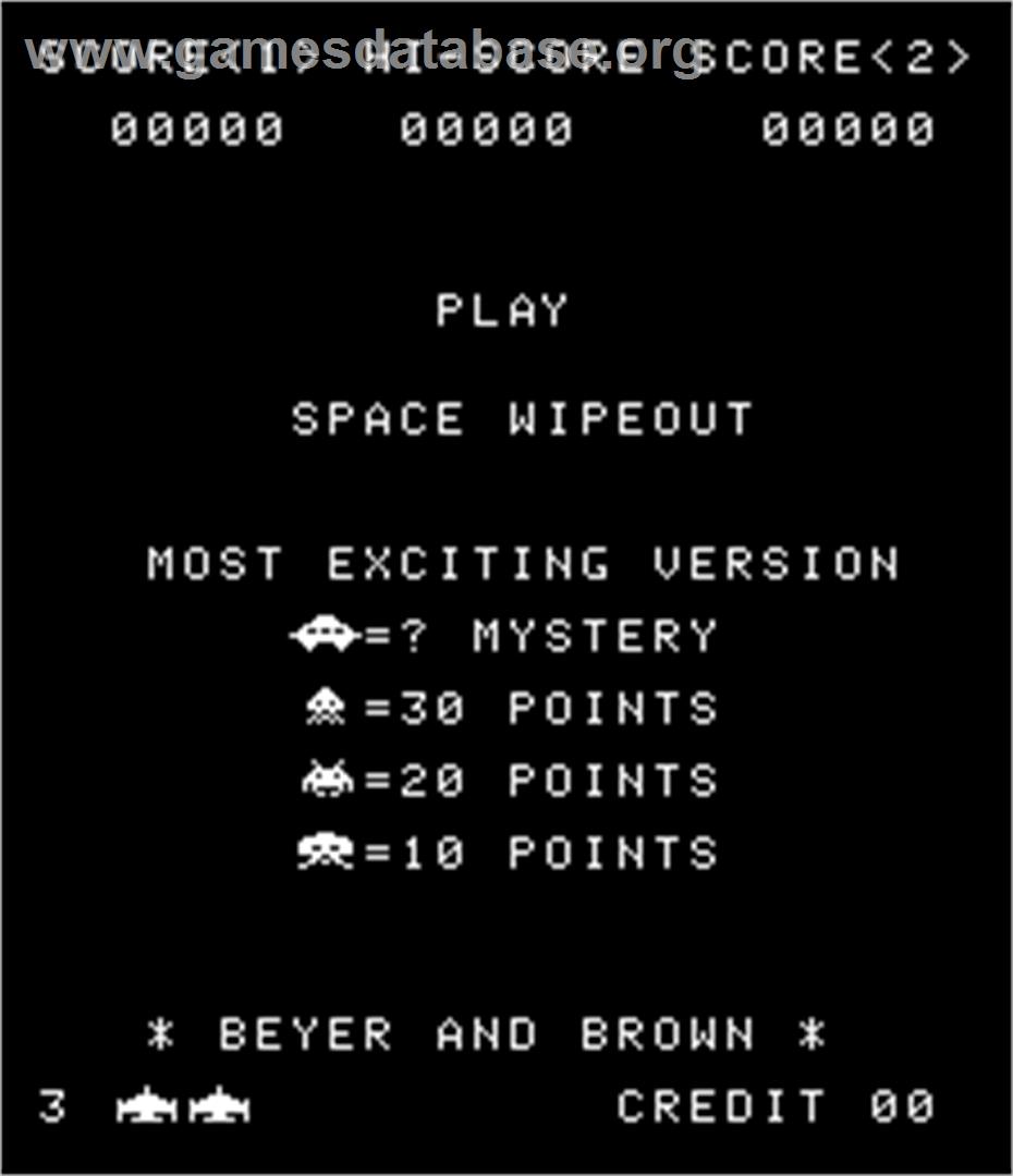Space Wipeout - Arcade - Artwork - Title Screen