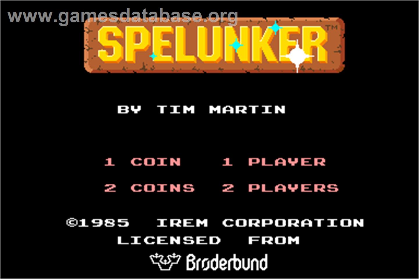 Spelunker - Arcade - Artwork - Title Screen