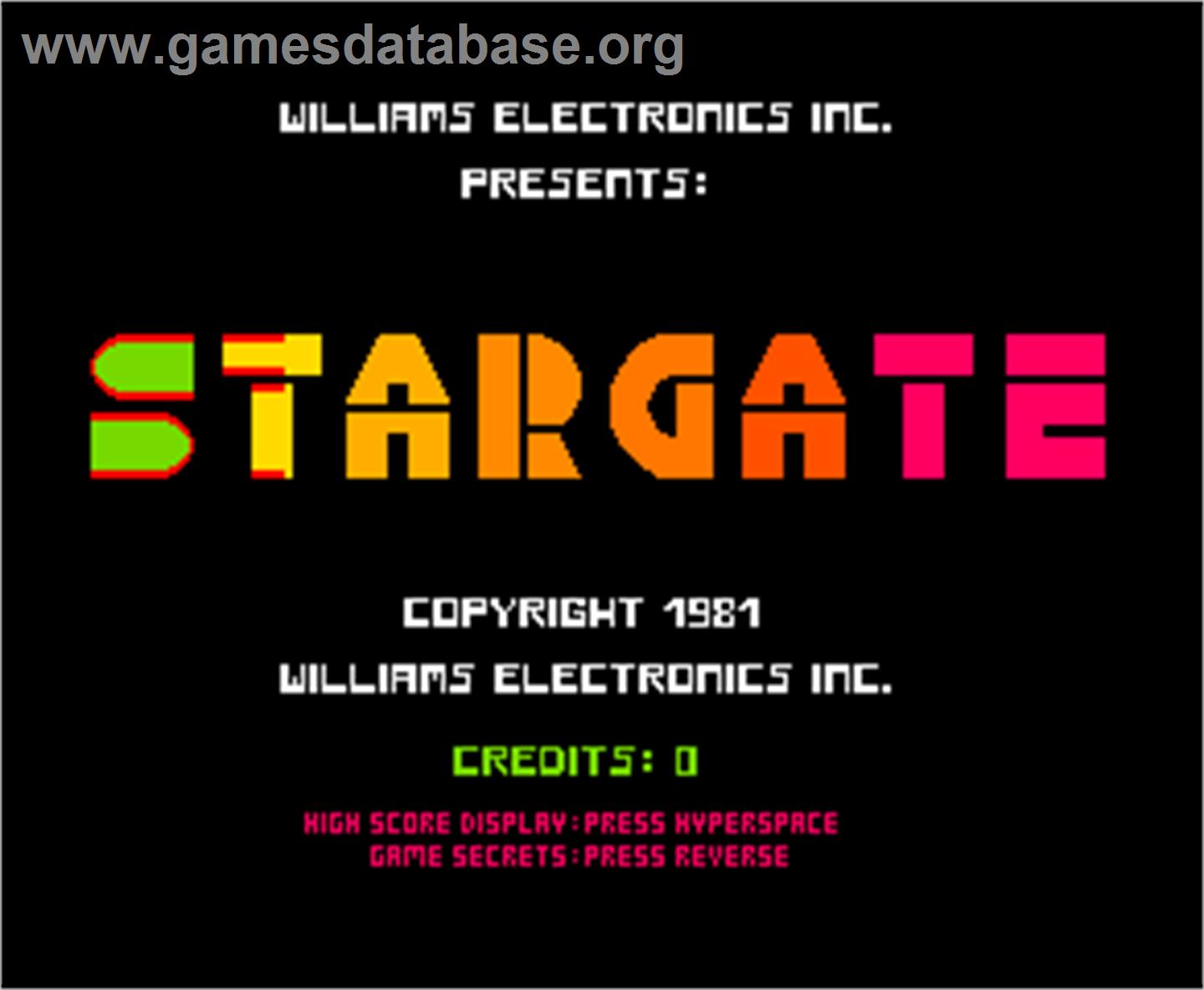 Stargate - Arcade - Artwork - Title Screen