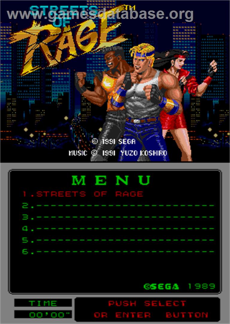 Streets of Rage - Arcade - Artwork - Title Screen