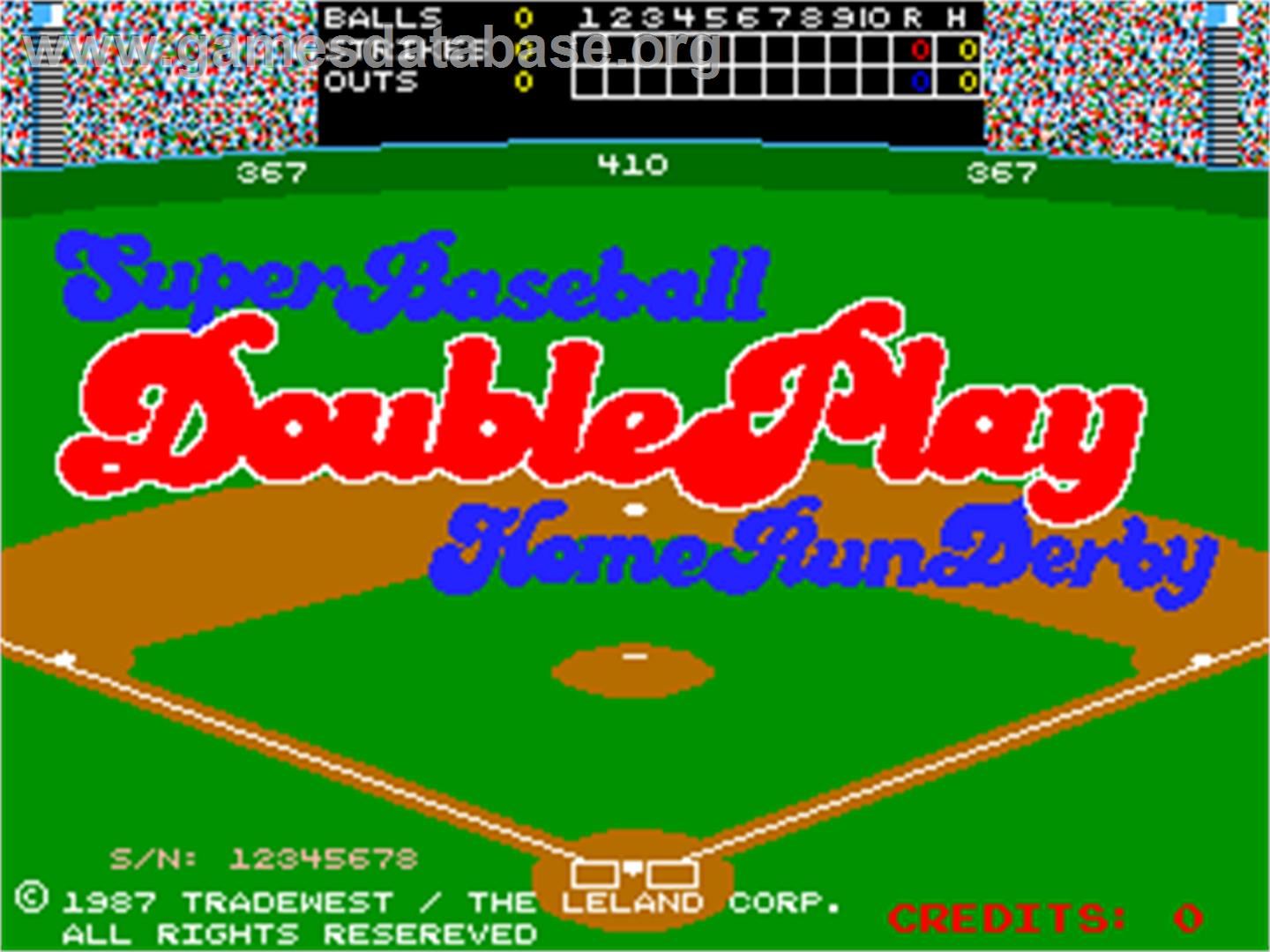 Super Baseball Double Play Home Run Derby - Arcade - Artwork - Title Screen