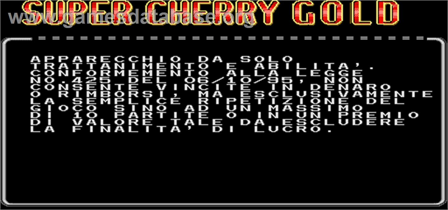 Super Cherry Gold - Arcade - Artwork - Title Screen
