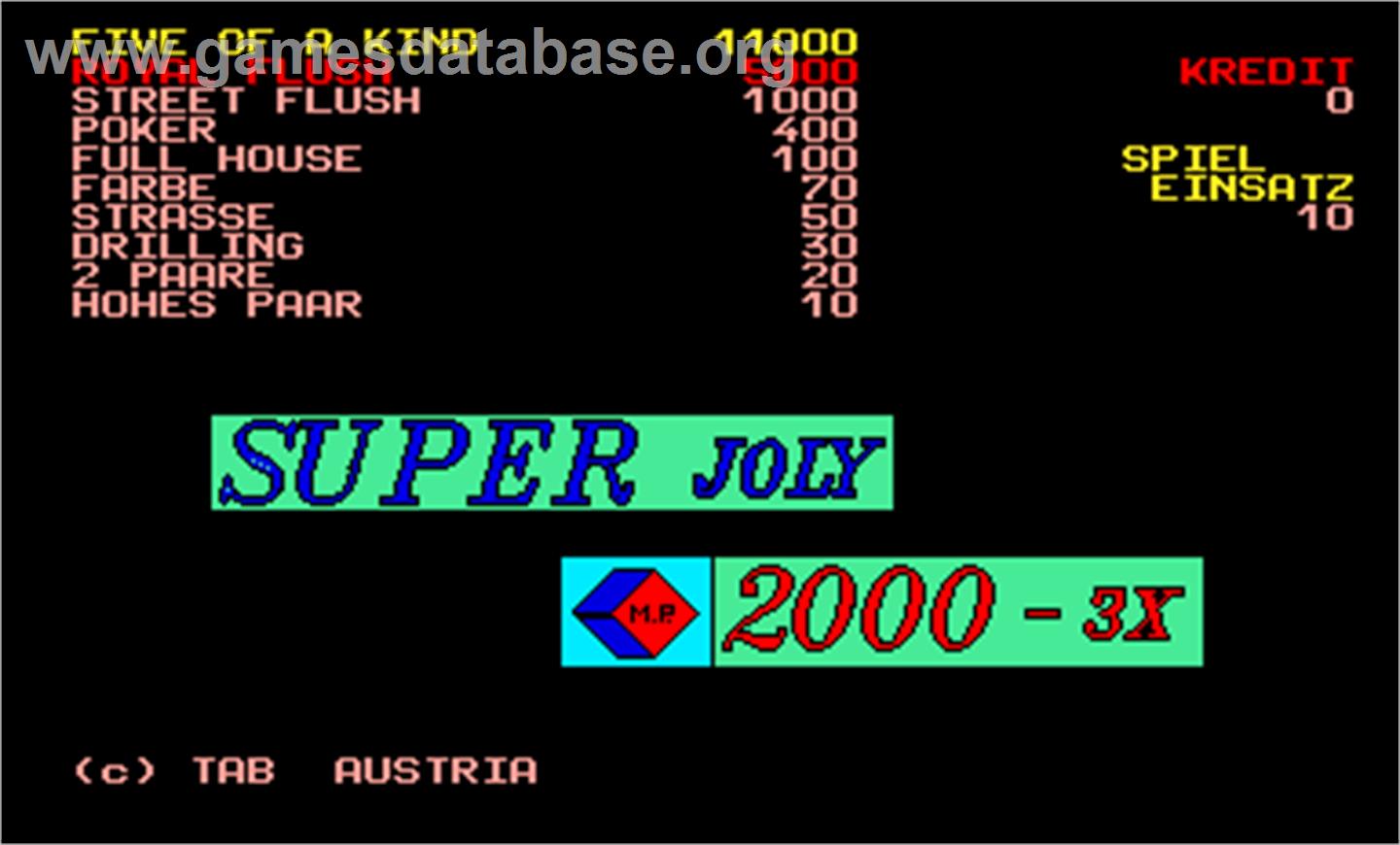Super Joly 2000 - 3x - Arcade - Artwork - Title Screen