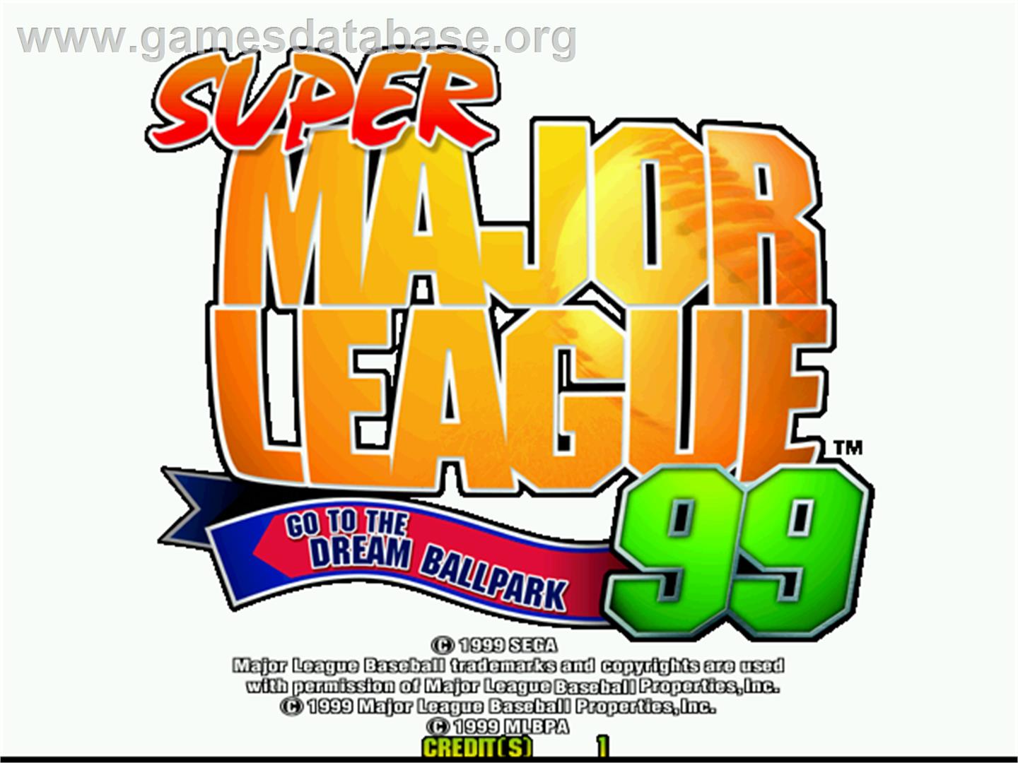 Super Major League '99 - Arcade - Artwork - Title Screen