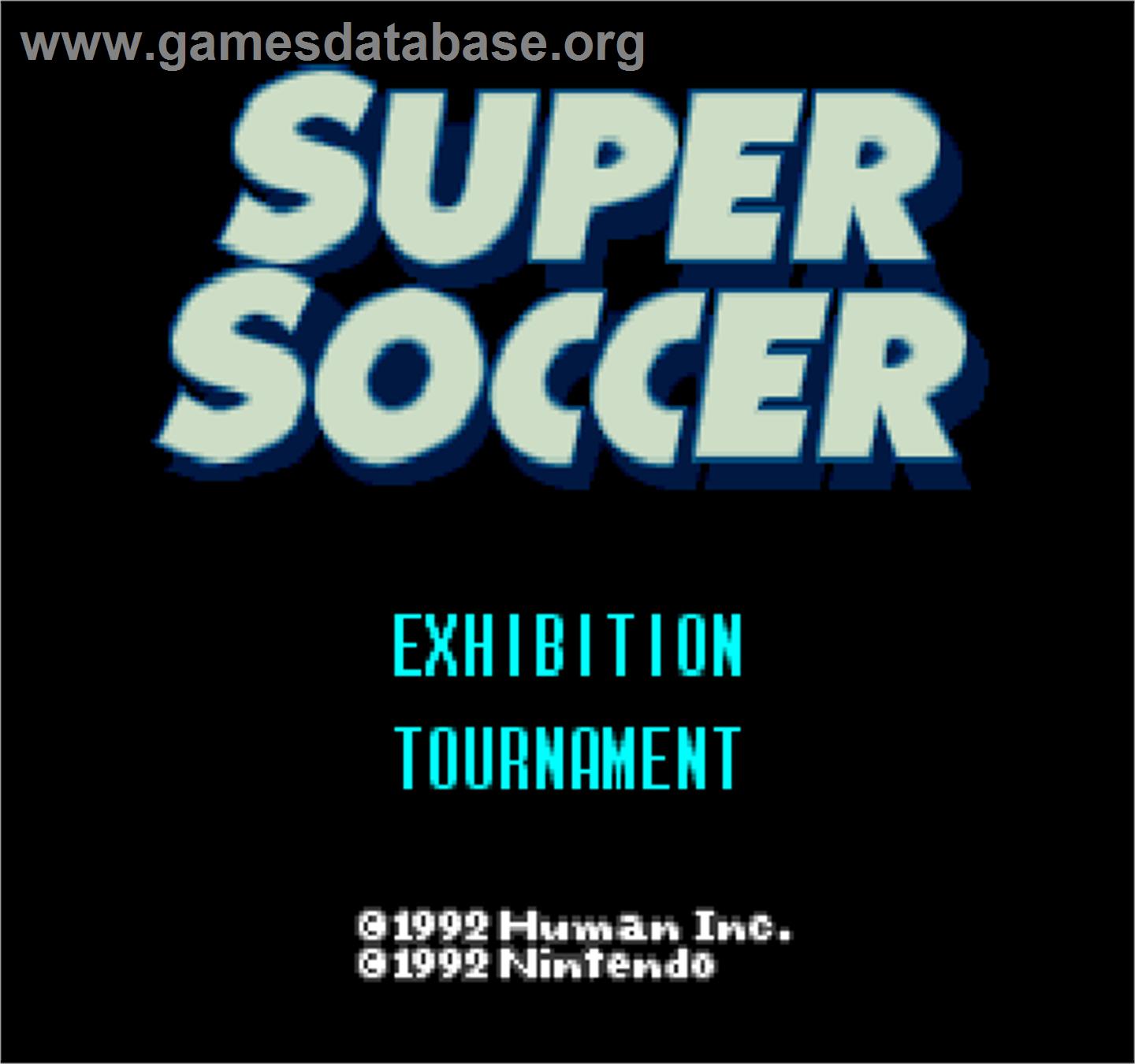 Super Soccer - Arcade - Artwork - Title Screen