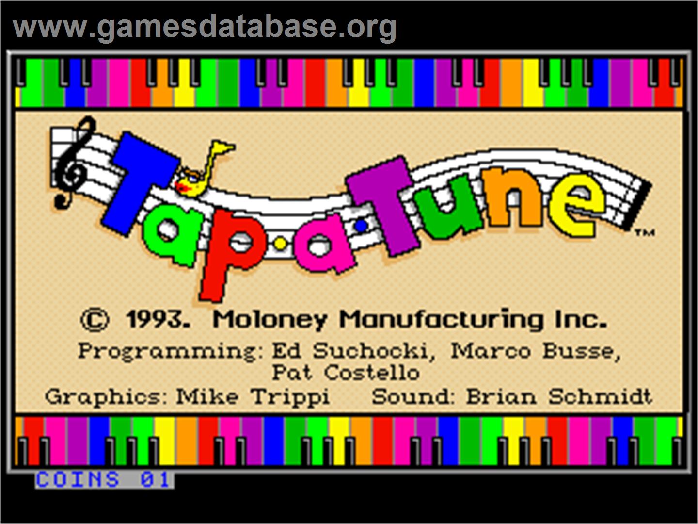 Tap-a-Tune - Arcade - Artwork - Title Screen