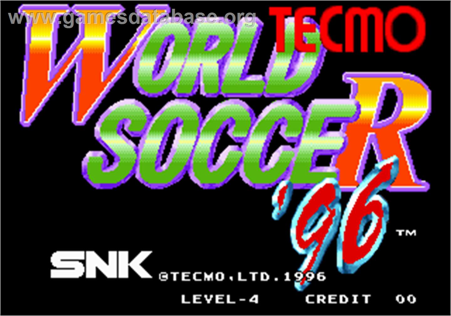 Tecmo World Soccer '96 - Arcade - Artwork - Title Screen