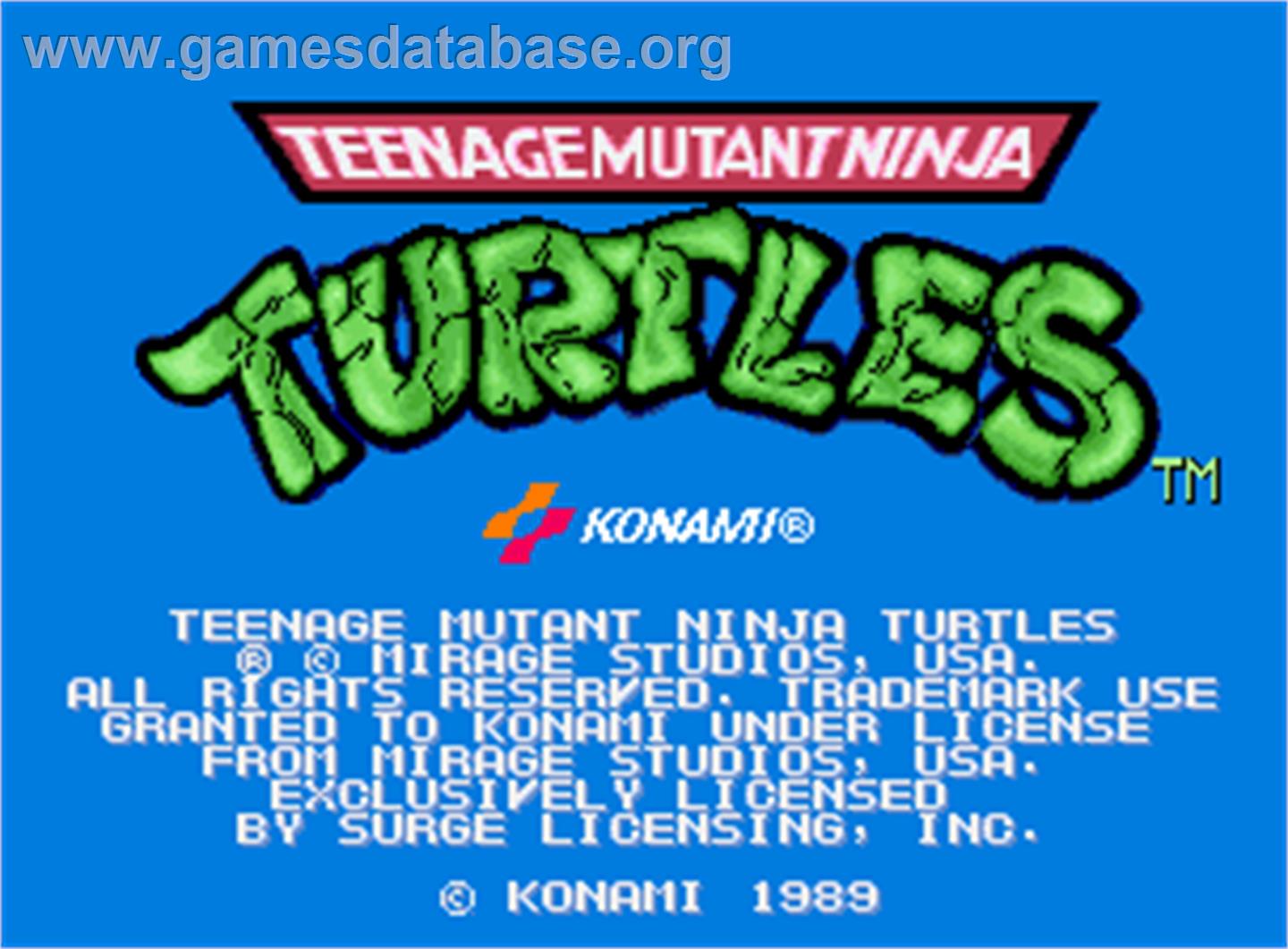 Teenage Mutant Ninja Turtles - Arcade - Artwork - Title Screen