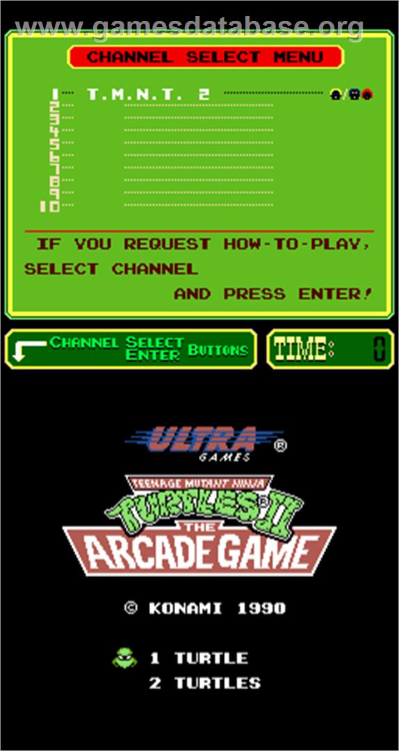 Teenage Mutant Ninja Turtles II: The Arcade Game - Arcade - Artwork - Title Screen
