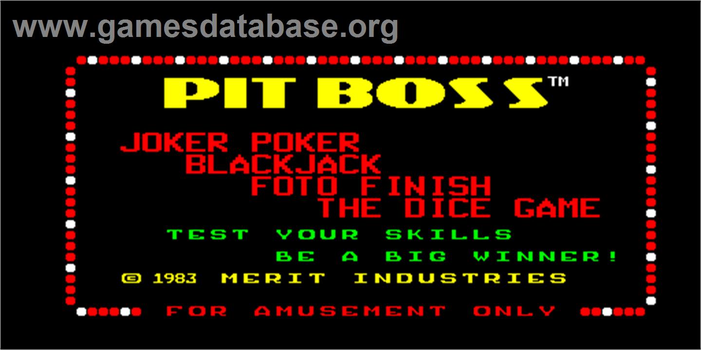 The Pit Boss - Arcade - Artwork - Title Screen