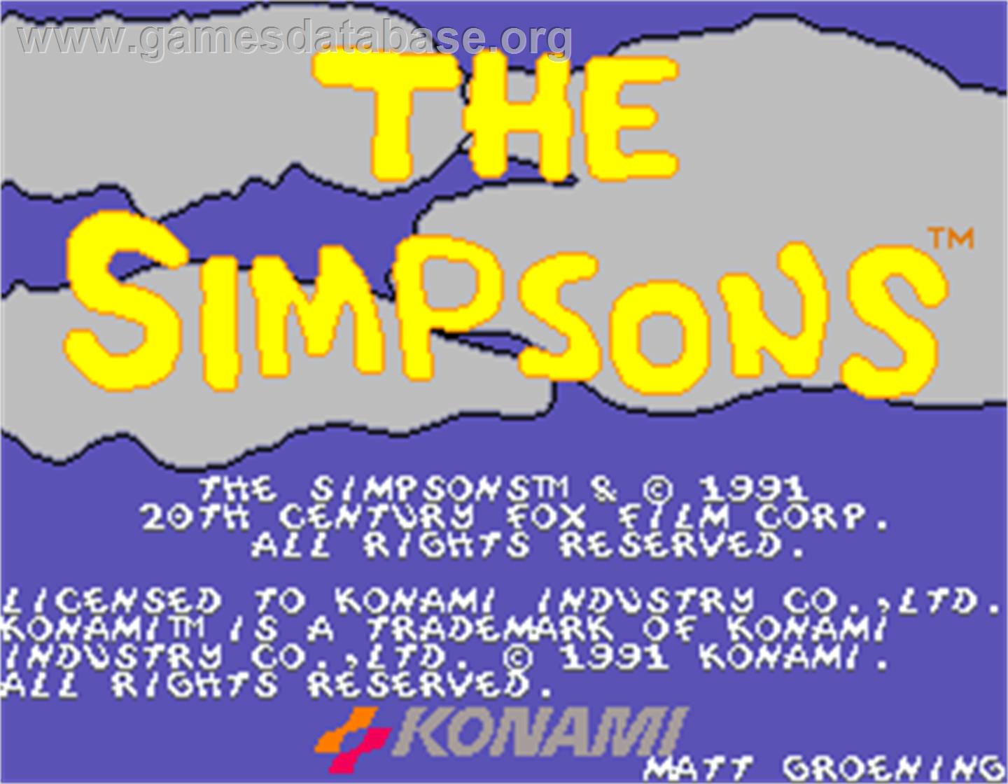 The Simpsons - Arcade - Artwork - Title Screen