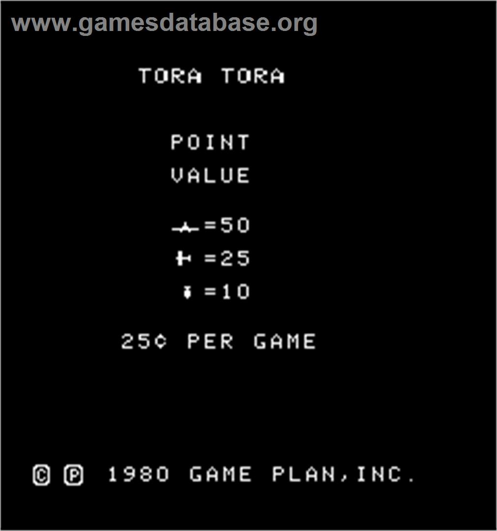 Tora Tora - Arcade - Artwork - Title Screen