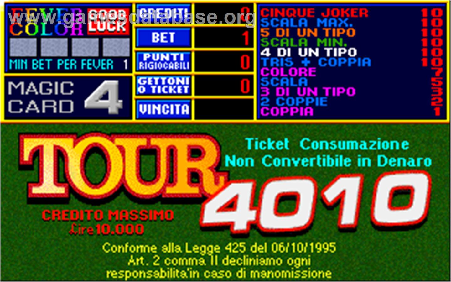 Tour 4010 - Arcade - Artwork - Title Screen