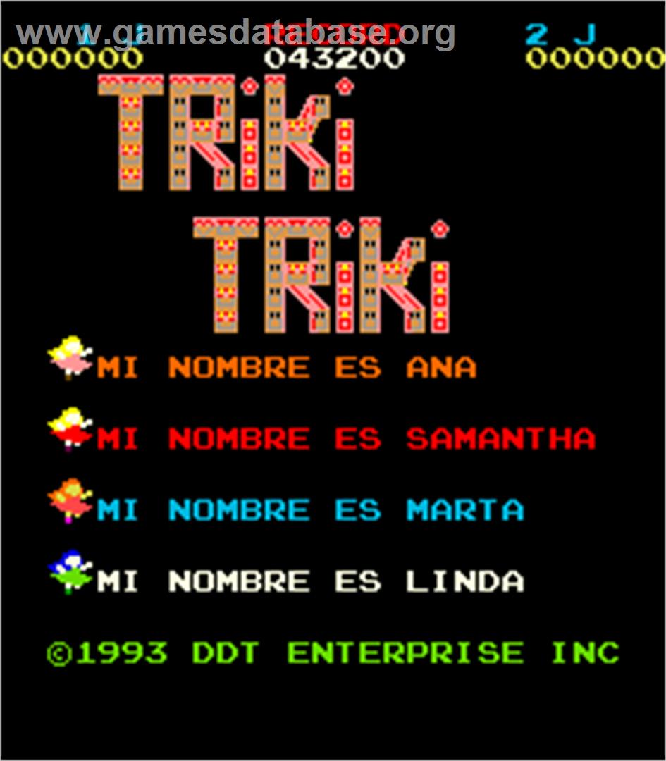 Triki Triki - Arcade - Artwork - Title Screen