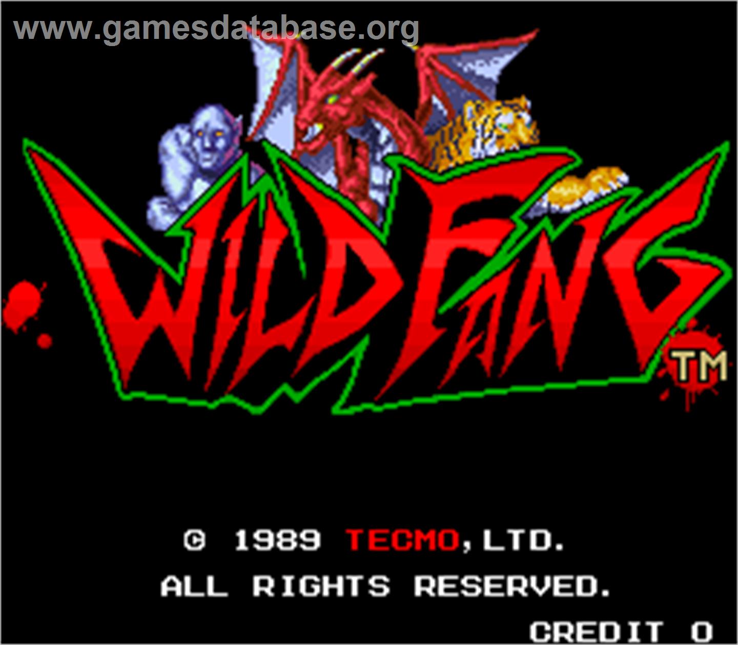 Wild Fang / Tecmo Knight - Arcade - Artwork - Title Screen
