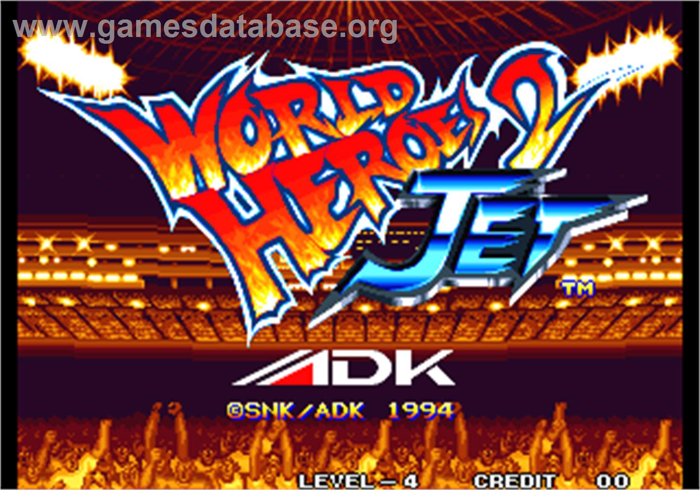 World Heroes 2 Jet - Arcade - Artwork - Title Screen
