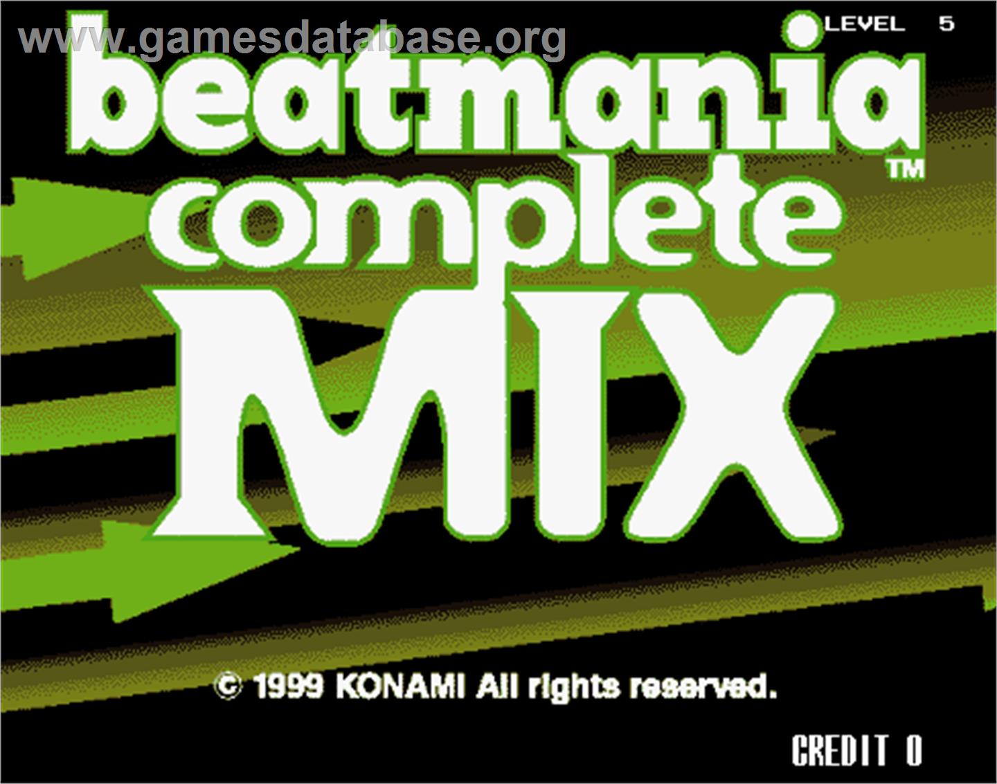 beatmania complete MIX - Arcade - Artwork - Title Screen