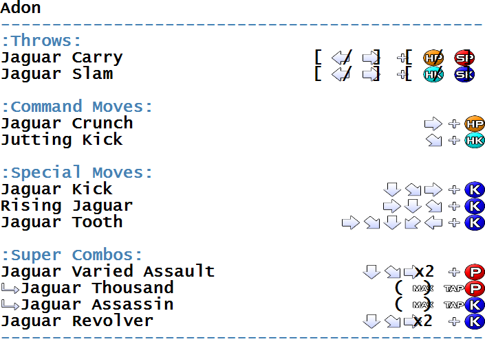 Super street fighter alpha 2 move list