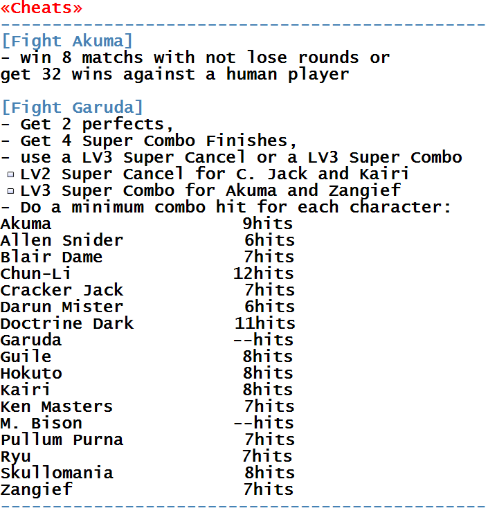 Street Fighter EX Plus - Arcade - Commands/Moves 