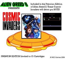 Advert for Cosmic Invaders on the Arcade.