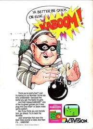 Advert for Kaboom! on the Atari 5200.