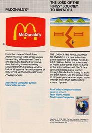 Advert for Mcdonald's - Golden Arches Adventure on the Atari 2600.