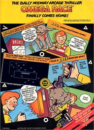 Advert for Omega Race on the Atari 2600.