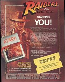 Advert for Raiders Of The Lost Ark on the Sinclair ZX Spectrum.