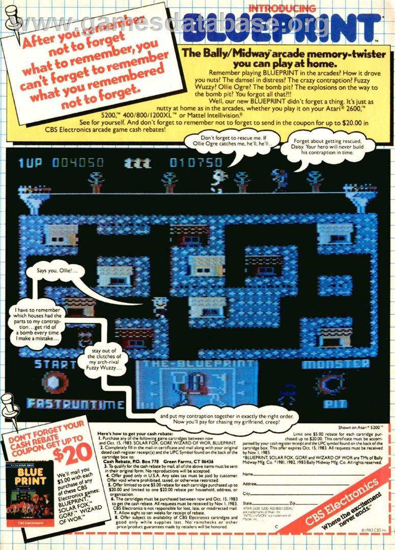 Blueprint - Atari 2600 - Artwork - Advert