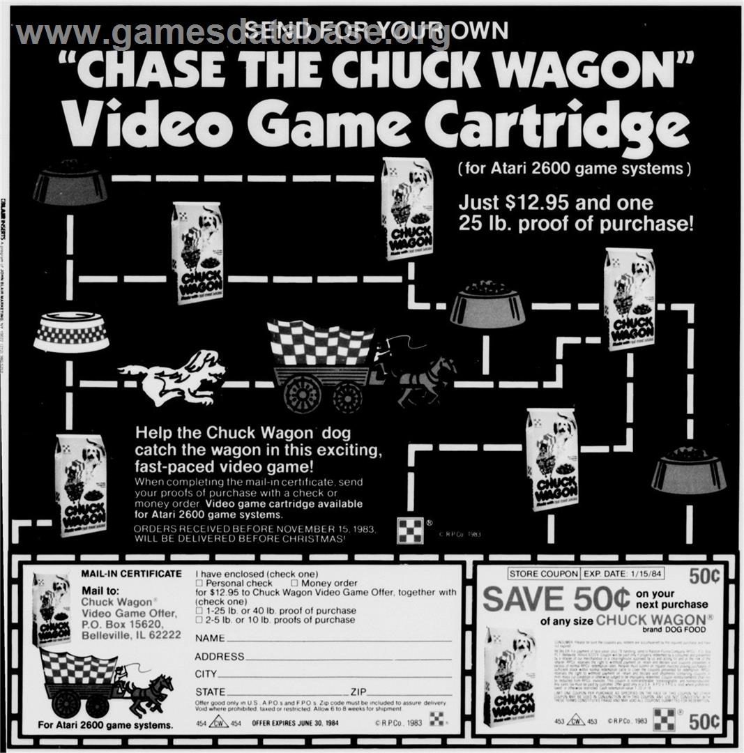 Chase The Chuck Wagon - Atari 2600 - Artwork - Advert