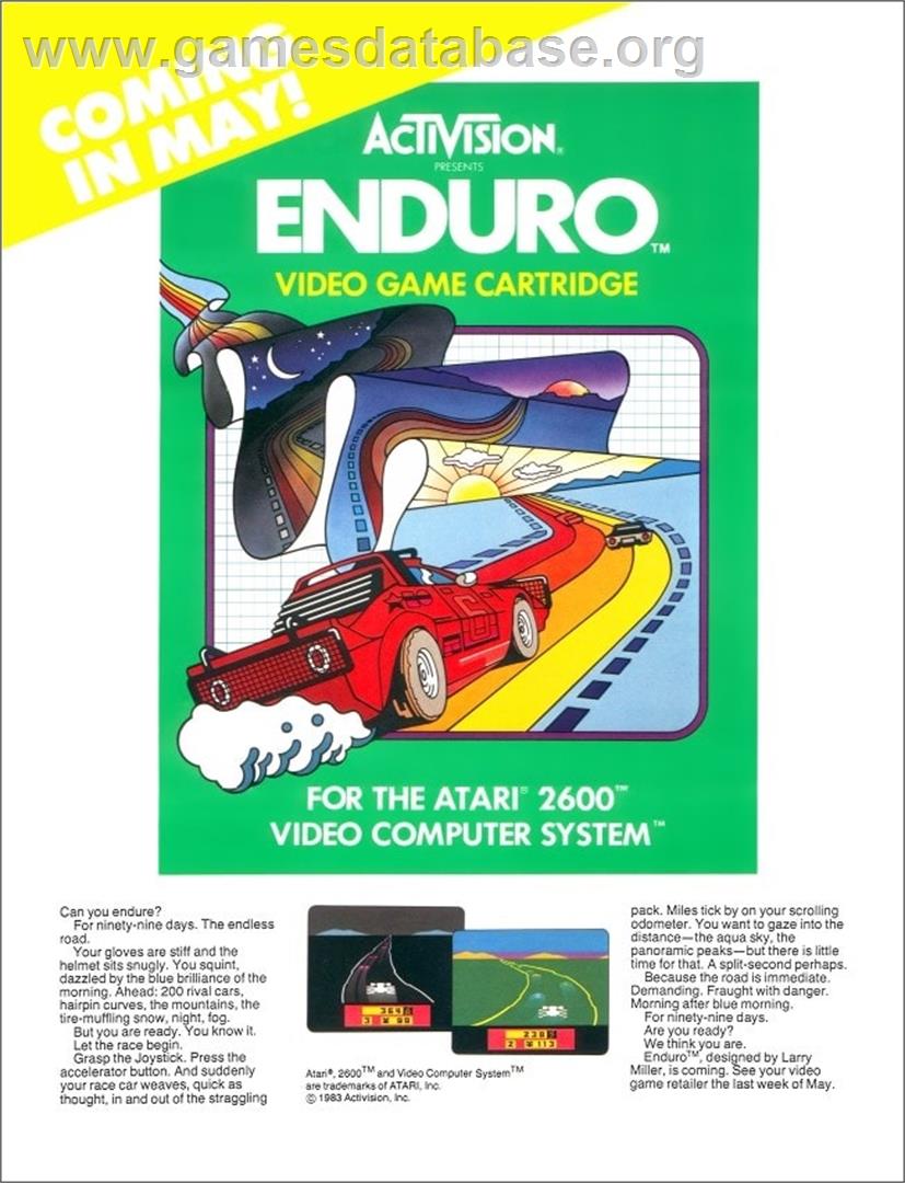 Enduro - Atari 2600 - Artwork - Advert