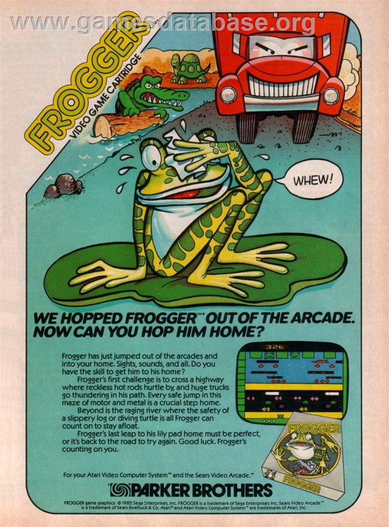 Frogger (Parker Brothers) - Atari 2600 - Artwork - Advert