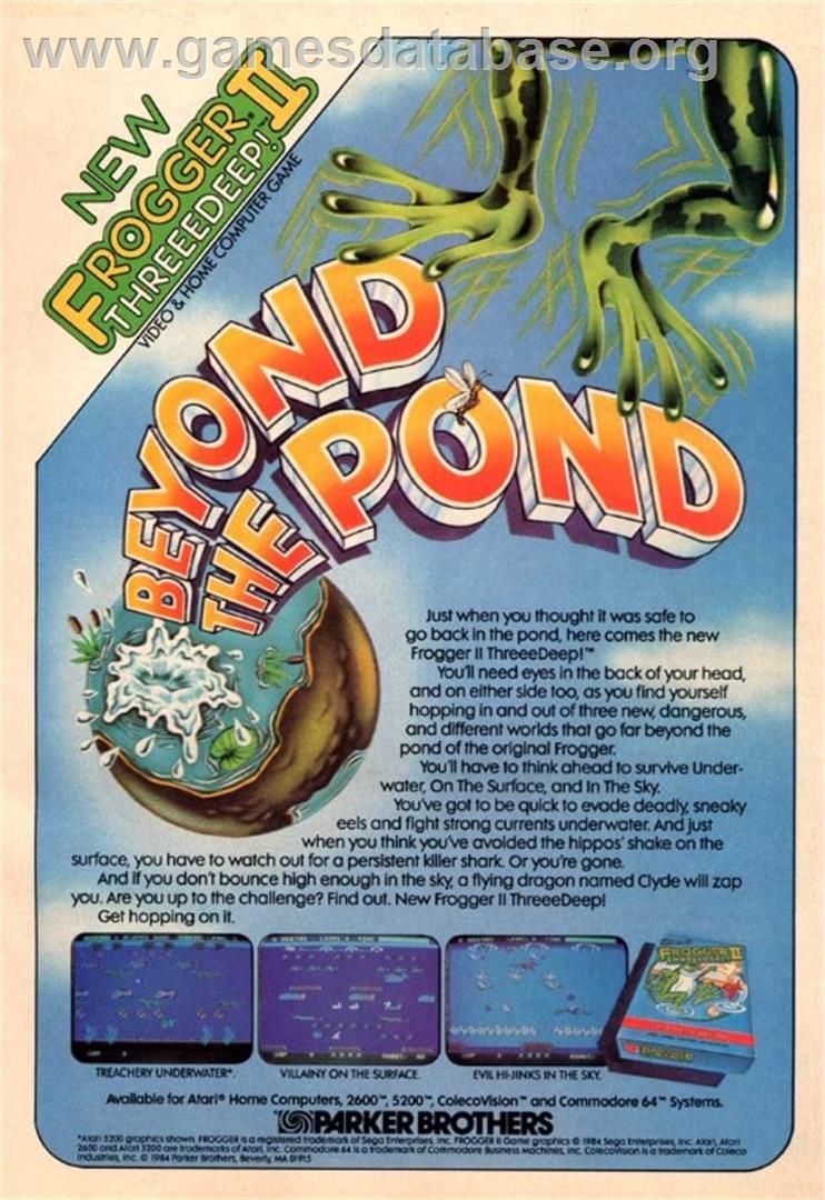 Frogger 2 - Threeedeep! - Atari 2600 - Artwork - Advert