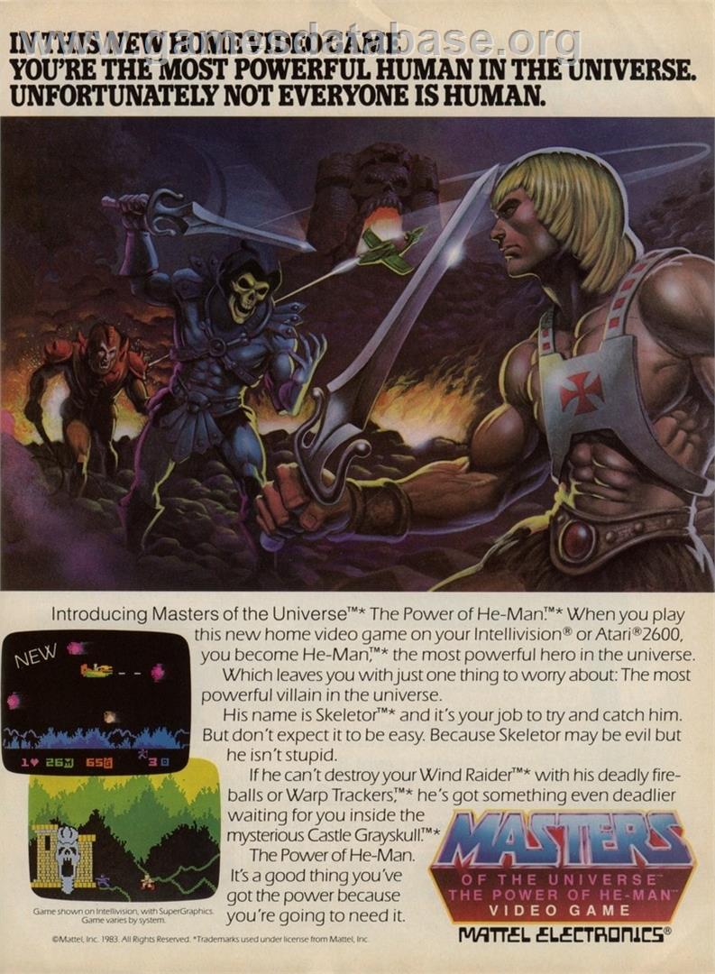 Masters Of The Universe - The Power Of He-man - Mattel Intellivision - Artwork - Advert